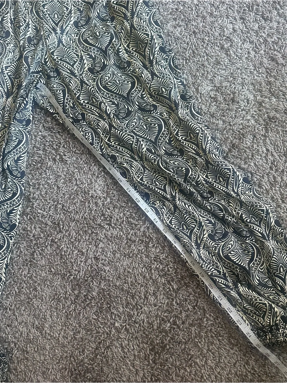 Anthropologie Black & White Paisley Print V-Neck Jumpsuit - Picture 9 of 10